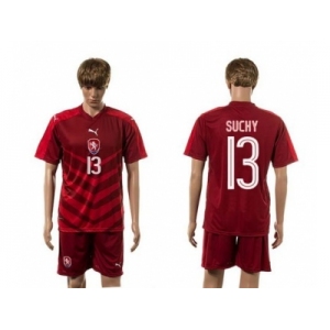 Czech #13 Suchy Red Home Soccer Country Jersey