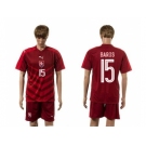 Czech #15 Baros Red Home Soccer Country Jersey