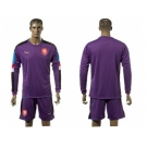 Czech Blank Purple Goalkeeper Long Sleeves Soccer Country Jersey