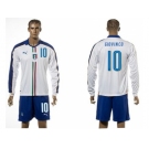 Italy #10 Giovinco White Away Long Sleeves Soccer Country Jersey