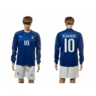 Italy #10 R.Baggio Blue Home Long Sleeves Soccer Country Jersey