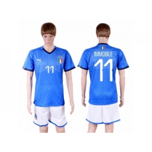 Italy #11 Immobile Home Soccer Country Jersey