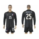 Italy #25 Marchetti Black Long Sleeves Goalkeeper Soccer Country Jersey