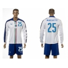 Italy #25 Marchetti White Away Long Sleeves Soccer Country Jersey