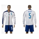Italy #5 Astori White Away Long Sleeves Soccer Country Jersey