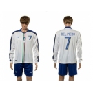 Italy #7 Del Piero White Away Long Sleeves Soccer Country Jersey