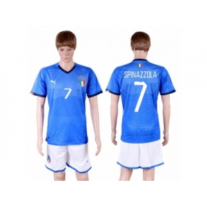 Italy #7 Spinazzola Home Soccer Country Jersey