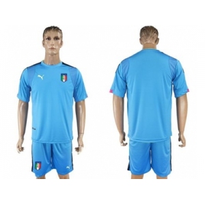 Italy Blank Blue Goalkeeper Soccer Country Jersey