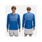 Italy Blank Blue Home Long Sleeves Soccer Country Jersey