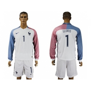 France #1 LLORIS Away Long Sleeves Soccer Country Jersey