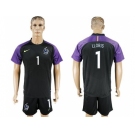 France #1 LLORIS Black Goalkeeper Soccer Country Jersey