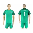 France #1 LLORIS Green Goalkeeper Soccer Country Jersey