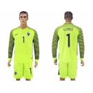 France #1 LLORIS Green Long Sleeves Goalkeeper Soccer Country Jersey