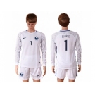 France #1 LLORIS White Goalkeeper Long Sleeves Soccer Country Jersey1
