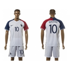 France #10 Benzema Away Soccer Country Jersey1