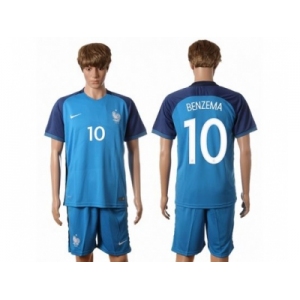 France #10 Benzema Home Soccer Country Jersey