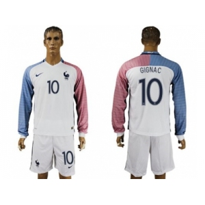 France #10 Gignac Away Long Sleeves Soccer Country Jersey