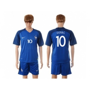 France #10 Gignac Blue Soccer Country Jersey