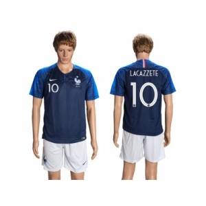 France #10 Lacazzete Home Soccer Country Jersey