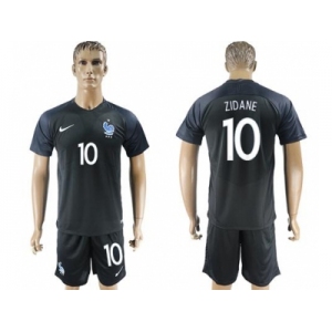 France #10 Zidane Away Soccer Country Jersey