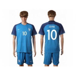 France #10 Zidane Home Soccer Country Jersey