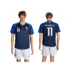France #11 Dembele Home Soccer Country Jersey