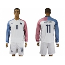 France #11 Martial Away Long Sleeves Soccer Country Jersey