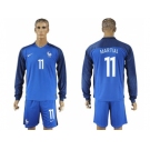 France #11 Martial Home Long Sleeves Soccer Country Jersey1