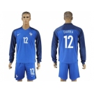 France #12 Diarra Home Long Sleeves Soccer Country Jersey1