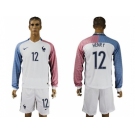 France #12 Henry Away Long Sleeves Soccer Country Jersey
