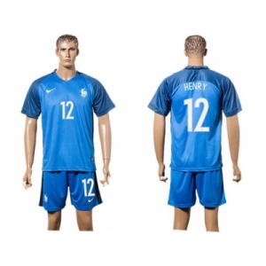 France #12 Henry Home Soccer Country Jersey