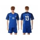France #13 Kante Blue Soccer Country Jersey