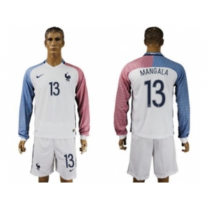 France #13 Mangala Away Long Sleeves Soccer Country Jersey