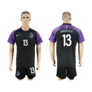 France #13 Mangala Black Goalkeeper Soccer Country Jersey