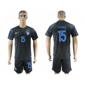 France #15 Pogba Away Soccer Country Jersey