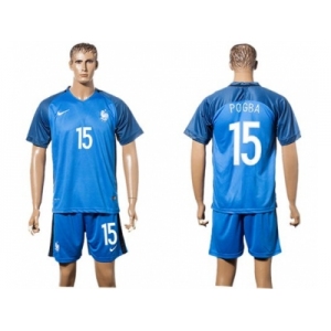 France #15 Pogba Home Soccer Country Jersey