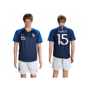 France #15 Rabiot Home Soccer Country Jersey