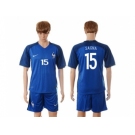 France #15 Sagna Blue Soccer Country Jersey
