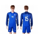 France #15 Sagna Home Long Sleeves Soccer Country Jersey