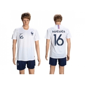 France #16 Mandanda Away Soccer Country Jersey