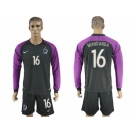 France #16 Mandanda Black Goalkeeper Long Sleeves Soccer Country Jersey