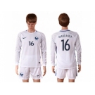 France #16 Mandanda White Goalkeeper Long Sleeves Soccer Country Jersey