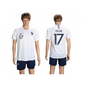 France #17 Digne Away Soccer Country Jersey
