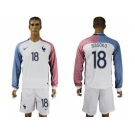 France #18 Sissoko Away Long Sleeves Soccer Country Jersey