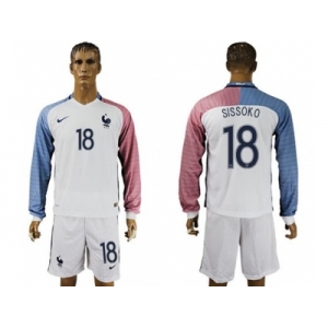 France #18 Sissoko Away Long Sleeves Soccer Country Jersey
