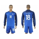France #18 Sissoko Home Long Sleeves Soccer Country Jersey