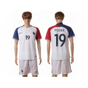 France #19 Pogba Away Soccer Country Jersey1