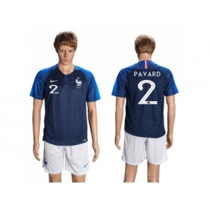 France #2 Pavard Home Soccer Country Jersey