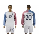 France #20 Coman Away Long Sleeves Soccer Country Jersey