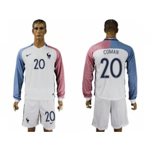 France #20 Coman Away Long Sleeves Soccer Country Jersey